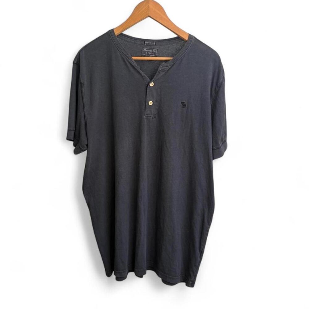 Vintage Y2K Abercrombie & Fitch Dyed Henley Shirt Men’s XL Preppy Minimalist
